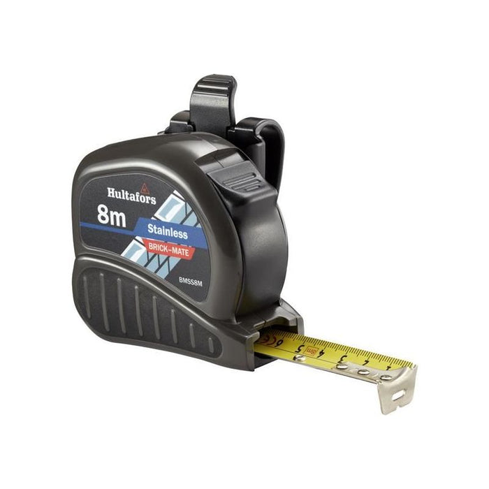 Hultafors BMSS8M Brick-Mate Stainless Steel Pocket Tape 8m (Metric only) Hultafors - Town Tools