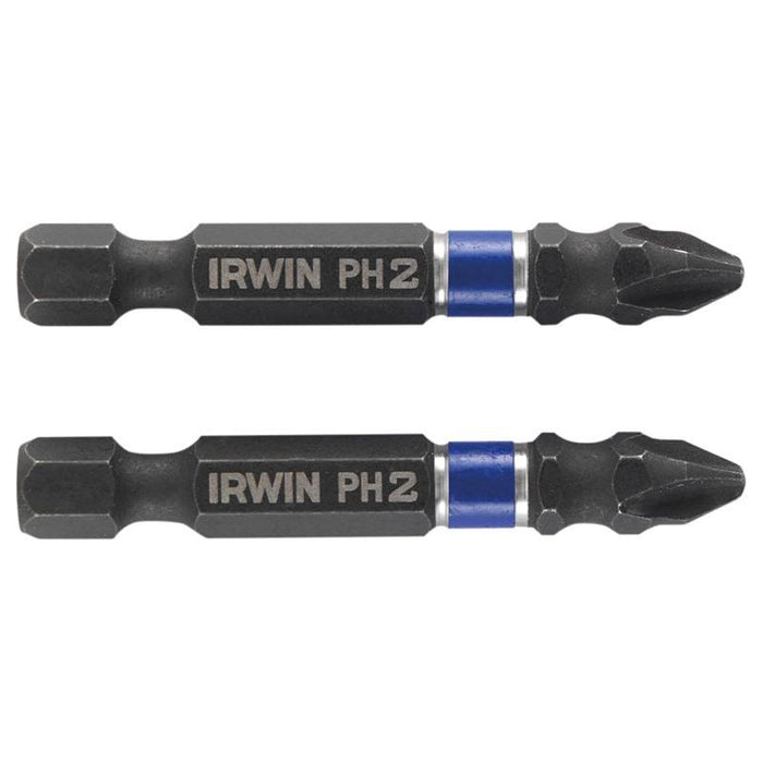 Irwin® Impact Screwdriver Bits Phillips PH2 50mm (Pack 2) IRWIN® - Town Tools