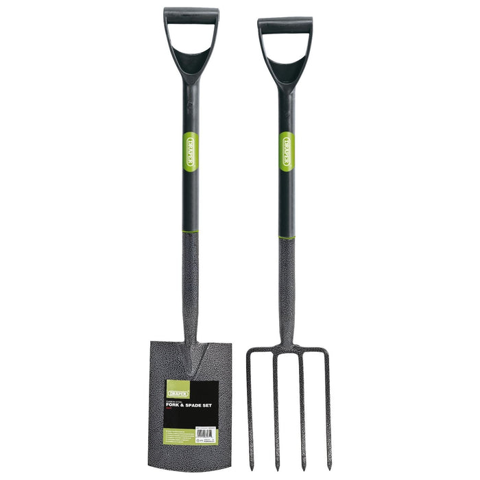 Draper Carbon Steel Garden Fork and Spade Set, Black 83971 Draper - Town Tools 