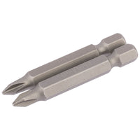 Draper Cross Slot Insert Bit, 1/4" Hex, 50mm Long, No.1 (Pack of 2) 64232