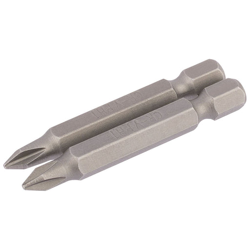 Draper Cross Slot Insert Bit, 1/4" Hex, 50mm Long, No.1 (Pack of 2) 64232 Draper - Town Tools 