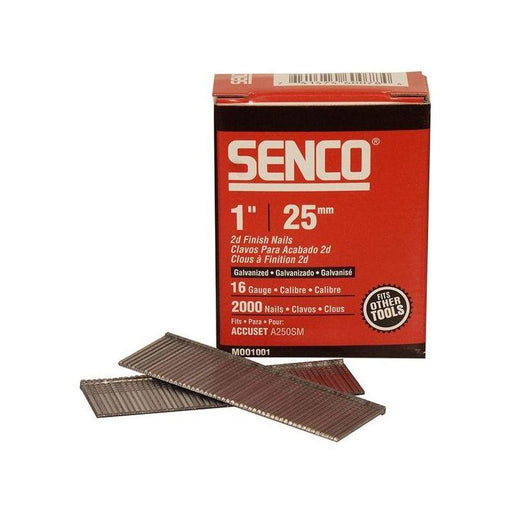Senco Straight Brad Nails Galvanised 16G x 25mm (Pack 2000) Senco - Town Tools