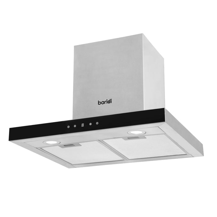 Baridi T-Shape Chimney Cooker Hood with Carbon Filters 60cm - Stainless Steel