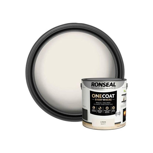 Ronseal One Coat Everywhere Interior Paint Linen Matt 2.5 litre Ronseal - Town Tools