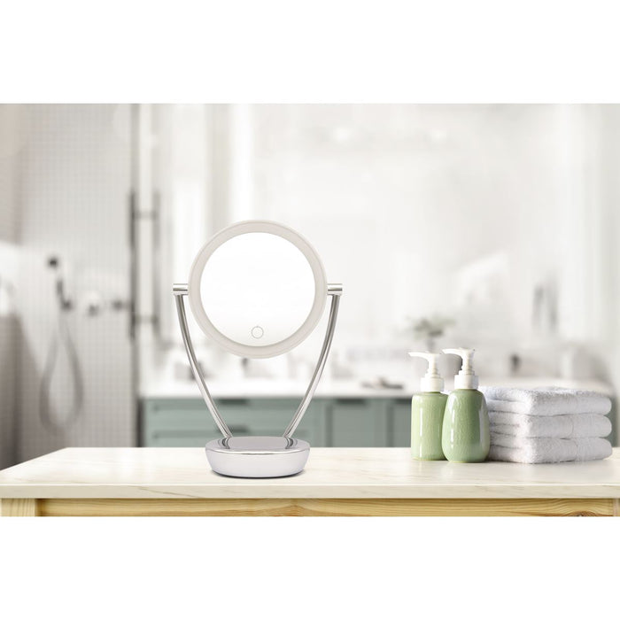 Dellonda Freestanding Double-Sided LED Vanity Mirror 7.5" DH3