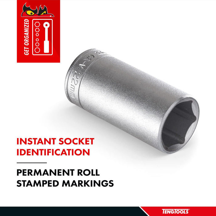 Teng Tools 1/4" Deep Socket 6 pt AF 7/16" Teng Tools - Town Tools 