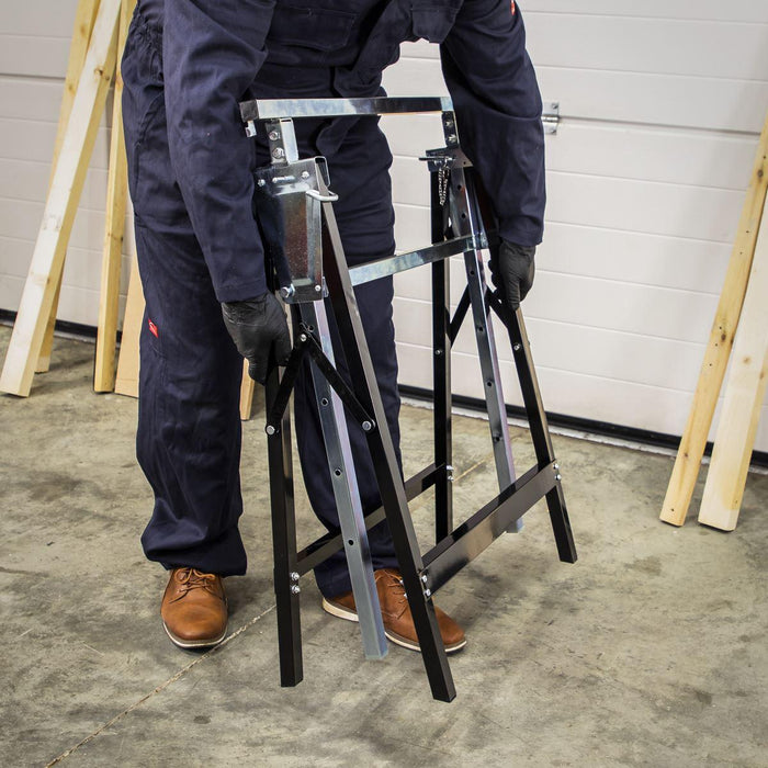 Sealey Fold Down Telescopic Trestle 200kg Capacity - Pair FDT32 Sealey - Town Tools 