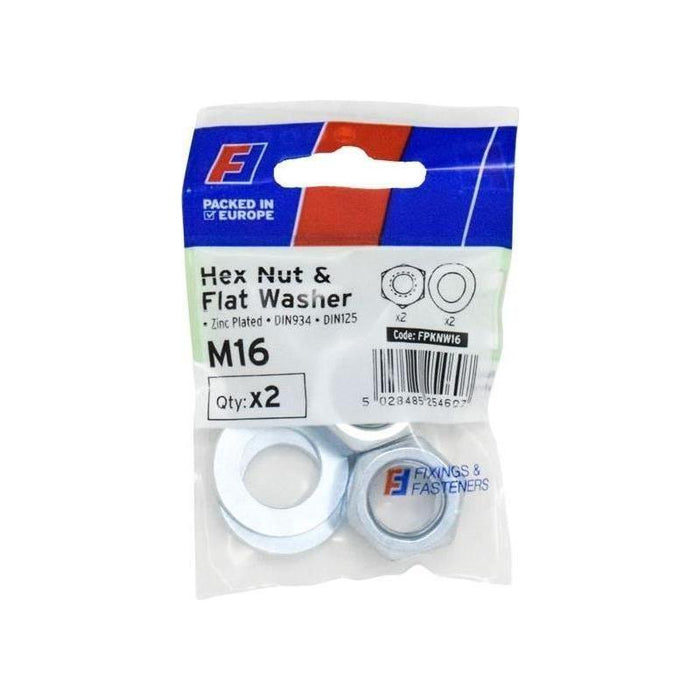 Forgefix Nut & Washer M16 ForgePack 2 ForgeFix - Town Tools