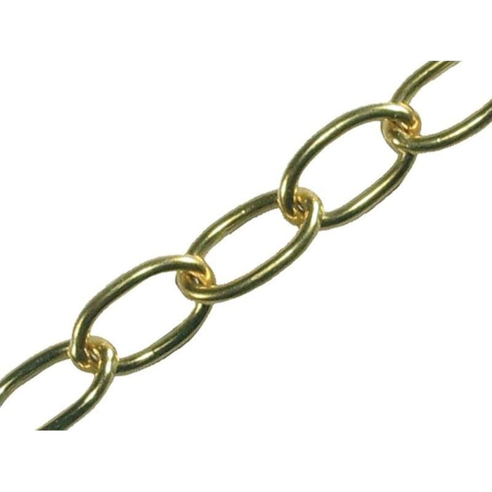 Faithfull Oval Chain 2.3mm x 10m Polished Brass Faithfull - Town Tools