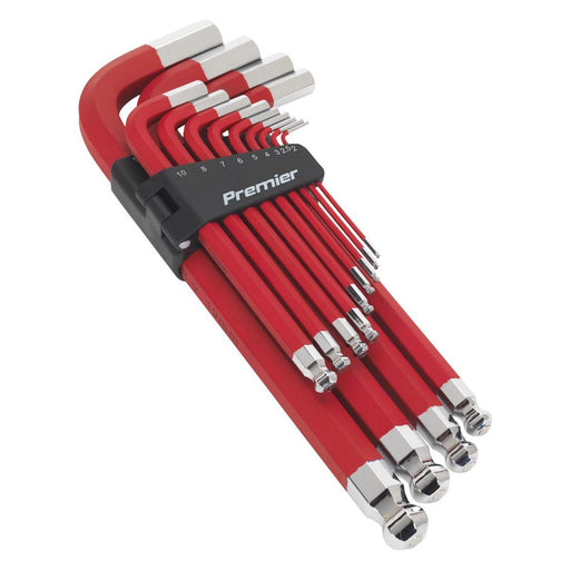 Sealey Jumbo Ball-End Hex Key Set 13pc Anti-Slip Metric AK7187 Sealey - Town Tools 