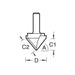 Trend 11/3 x 1/2 TCT V-Groove Cutter 45° 9.2 x 19.1mm Trend - Town Tools