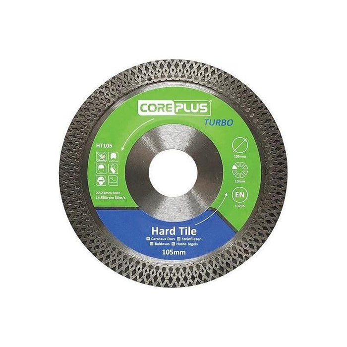 Coreplus HT105 Hard Tile Turbo Diamond Blade 105mm CorePlus - Town Tools