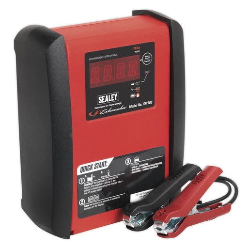 Sealey 12V Intelligent Speed Charge Battery Charger/Maintainer 10A SPI10S Sealey - Town Tools 