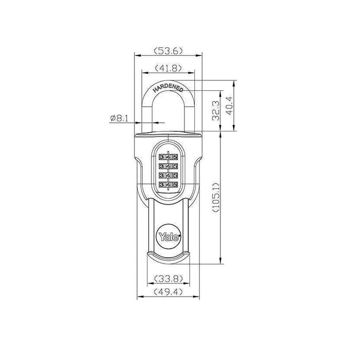 Yale Locks Combi Padlock with Slide Cover 50mm Yale Locks - Town Tools