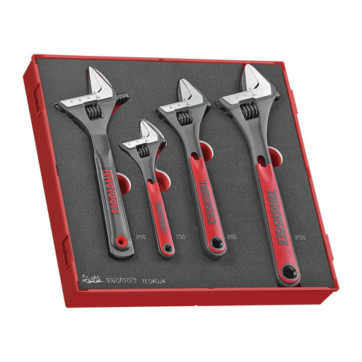 Teng Tools Adjustable Wrench Set FOAM2 4 Pieces Teng Tools - Town Tools 