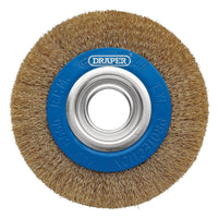 Draper Brassed Steel Bench Grinder Wire Wheel Brush, 150 x 31.75mm