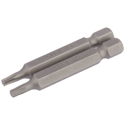 Draper TX-STAR Insert Bit, 1/4" Hex, 50mm Long, T15 (Pack of 2) Draper - Town Tools 