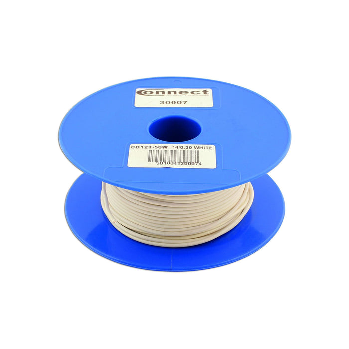 Connect White Single Core Auto Cable 14/0.30 50m 30007 Tool Connection - Town Tools 
