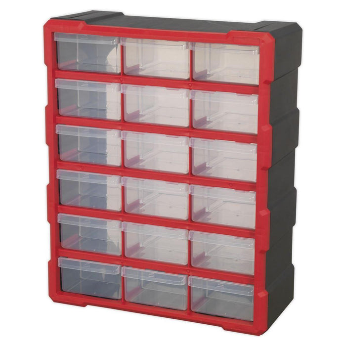 Sealey Cabinet Box 18 Drawer Red/Black APDC18R Sealey - Town Tools 