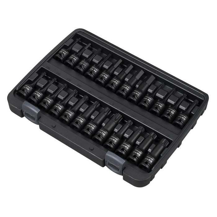 Premier Hex/TRX-Star*/Spline Impact Socket Bit Set 1/2"Sq Drive 24pc Sealey Premier - Town Tools 