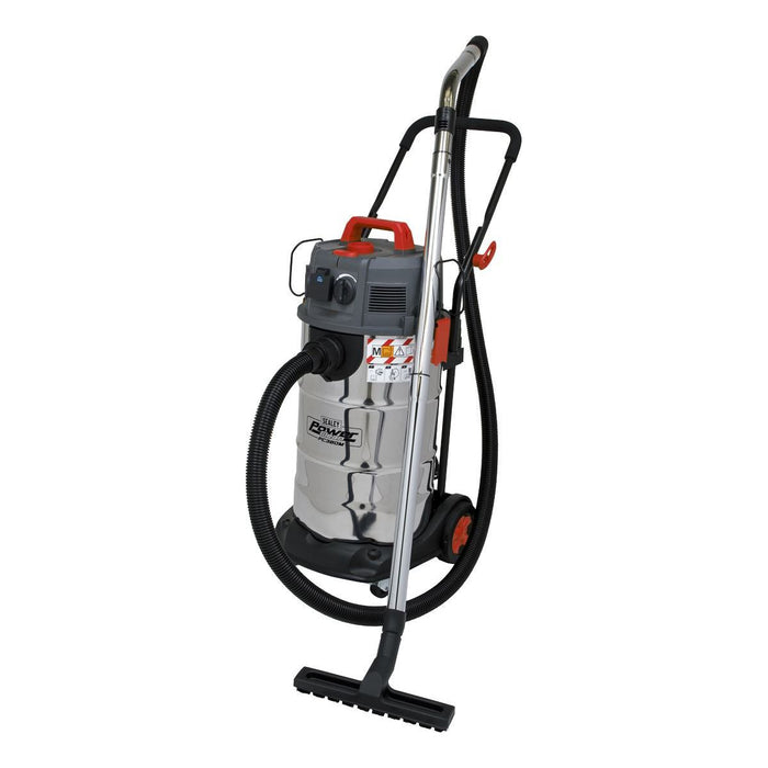 Sealey Vacuum Cleaner Industrial Dust-Free Wet/Dry 38L 1500W/230V Stainless Stee Sealey - Town Tools 