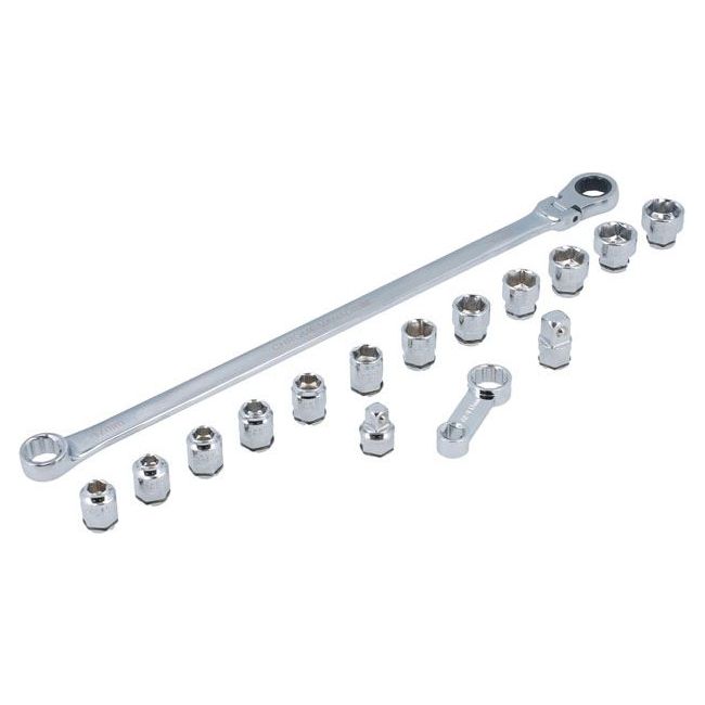 Laser Extra Long Flexible Ratchet Wrench/Socket Set 16pc 8662 Laser - Town Tools 