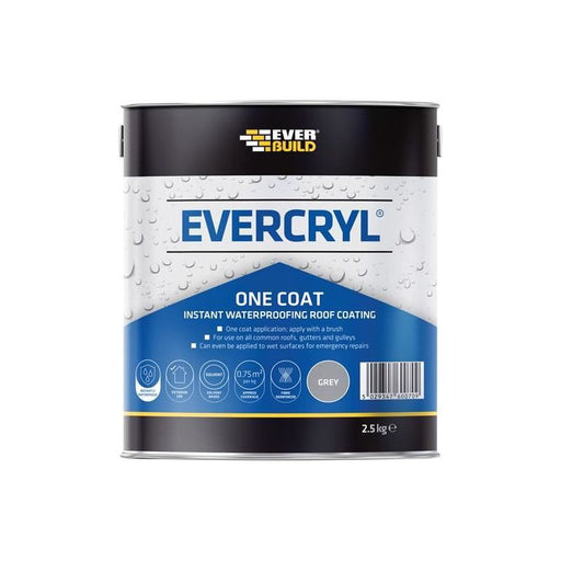 Everbuild Sika EVERCRYL® One Coat Grey 2.5kg Everbuild Sika - Town Tools