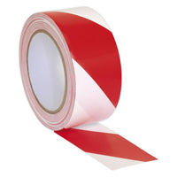 Sealey Hazard Warning Tape 50mm x 33m Red/White HWTRW