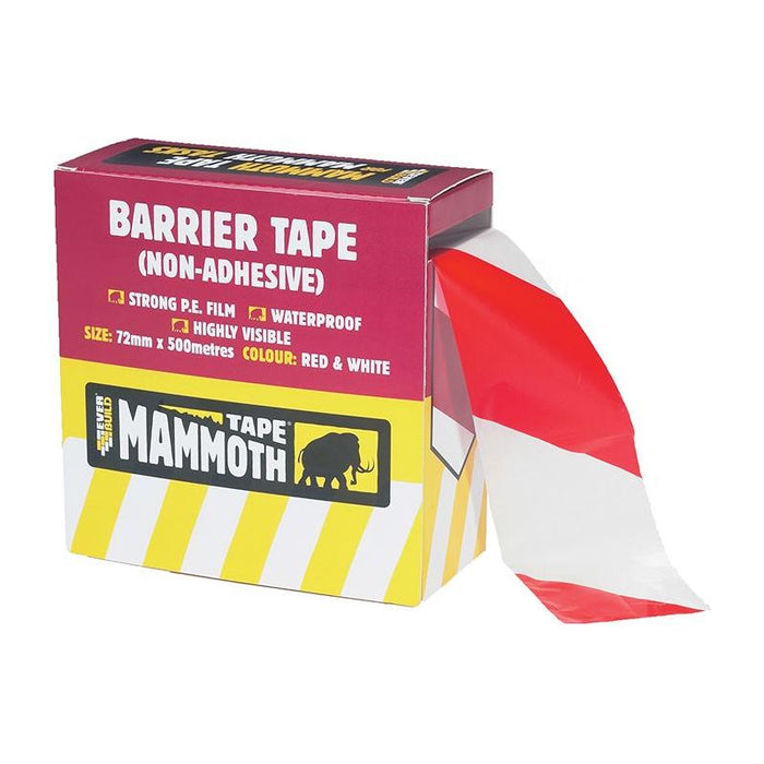 Everbuild Sika Barrier Tape Red / White 72mm x 500m Everbuild Sika - Town Tools