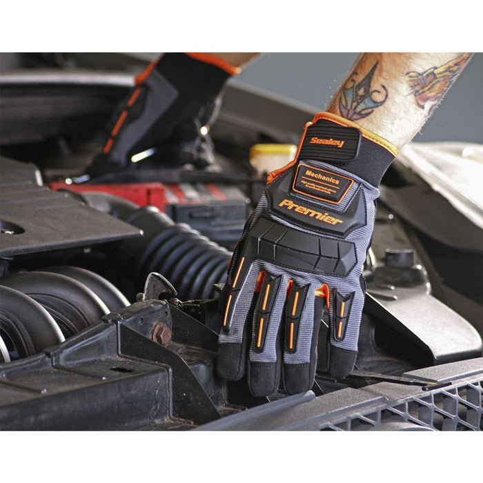 Sealey Mechanic's Gloves Anti-Collision - Large Pair Sealey - Town Tools 