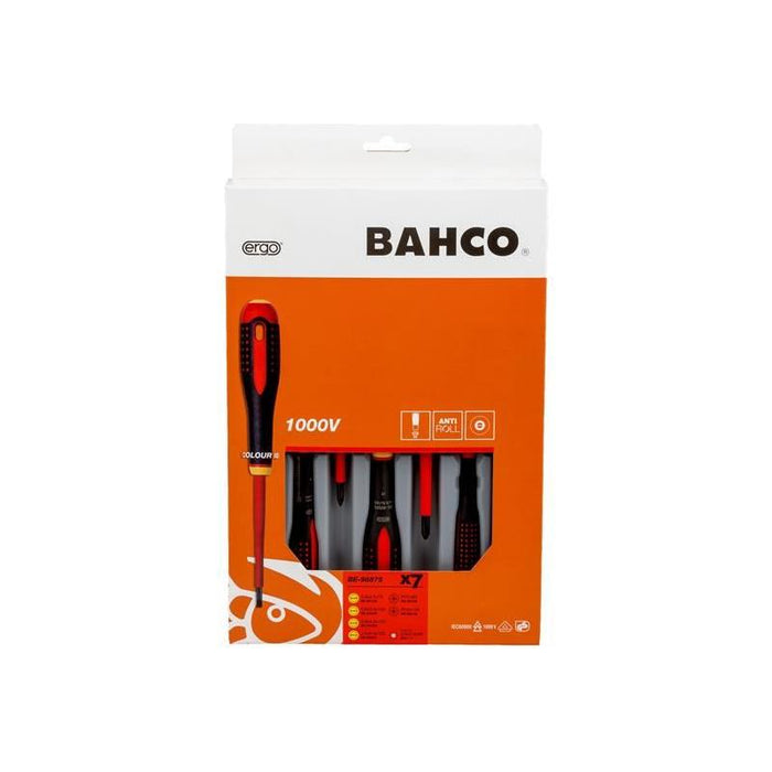 Bahco BE-9887S ERGO™ VDE Insulated Screwdriver Set, 7 Piece Bahco - Town Tools
