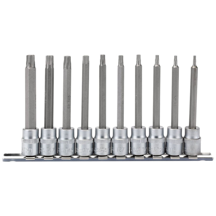 Draper TX-STAR Socket Bit Set, 3/8" Sq. Dr., 100mm (10 Piece) 16310