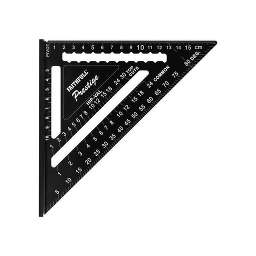 Faithfull Prestige Quick Roofing Square Black Aluminium 180mm (Metric) Faithfull - Town Tools
