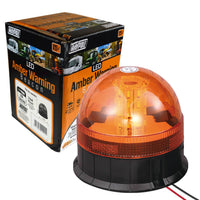 12V/24V LED Flashing Amber Orange Warning Beacon with 3 Bolt Mounting