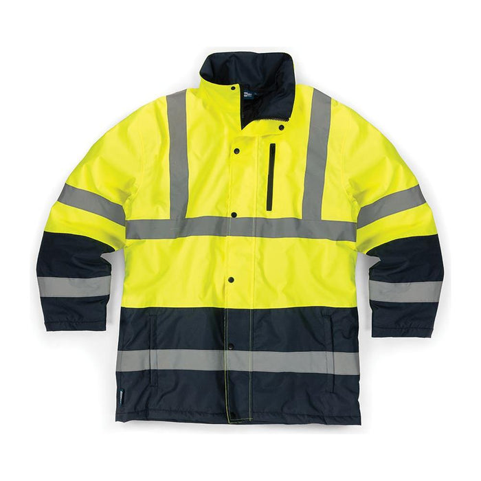 Tough Grit Hi-Vis 2-Tone Waterproof Jacket Yellow/Navy XL Tough Grit - Town Tools 