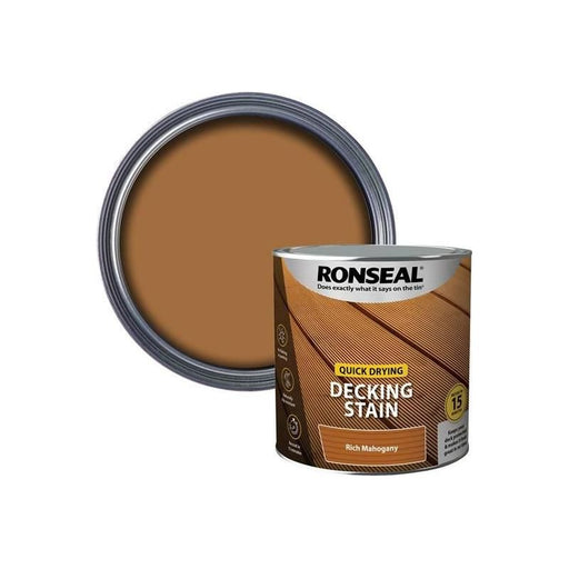 Ronseal Quick Drying Decking Stain Rich Mahogany 2.5 litre Ronseal - Town Tools