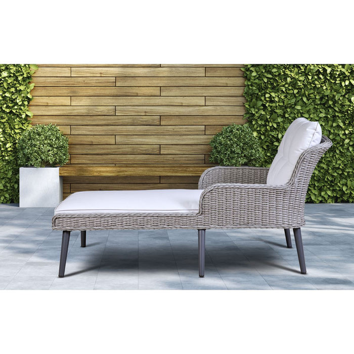 Dellonda Buxton Rattan Wicker Outdoor Sun Lounger DG74