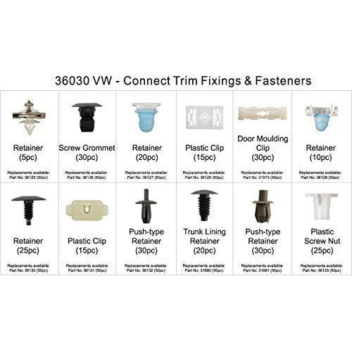 Connect for VW Assorted Trim Clips 255pc 36030