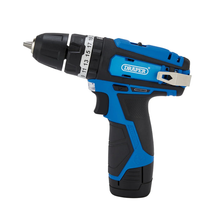Draper 12V Combi Drill, 1 x 1.5Ah Battery, 1 x Fast Charger - CHD12VD
