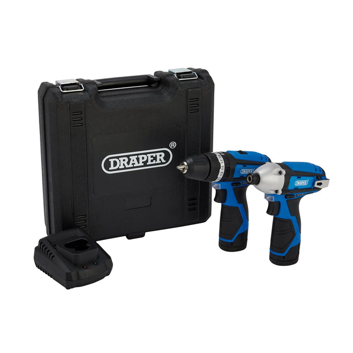 Draper 12V Combi Drill & Impact Driver, 2 x 1.5Ah Batteries, 1 x Fast Charger