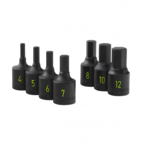 Carlyle Tools 7Pc 3/8 Drive Hex Impact Socket Set 4mm To 12mm