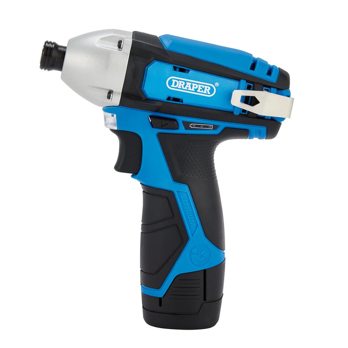 Draper 12V Impact Driver, 1/4" Hex., 1 x 1.5Ah Battery, 1 x Fast Charger