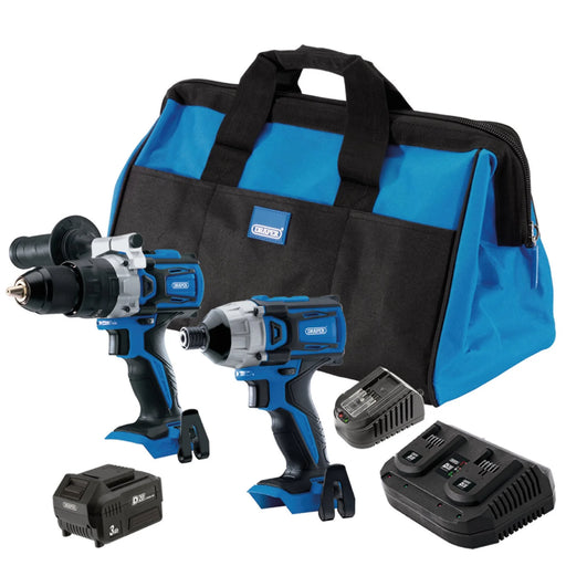 D20 20V Combi/Driver Kit, 1 x 4.0Ah Battery, 1 x 3.0Ah Battery, 1 x Charger