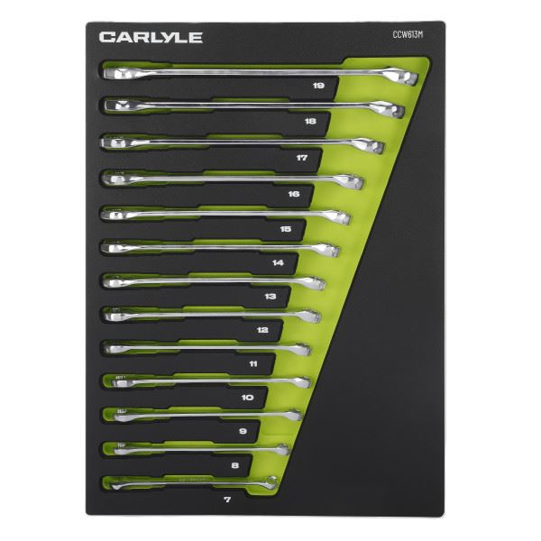 Carlyle Tools 13 Pc Metric 6 Pt Combination Wrench Set 7mm To 19mm