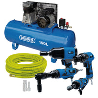 Draper Compressor & Air Tool Kit, 150L - PTKATL150L