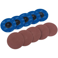 Draper Aluminium Oxide Sanding Discs, 75mm, 320 Grit (Pack of 10) 75620