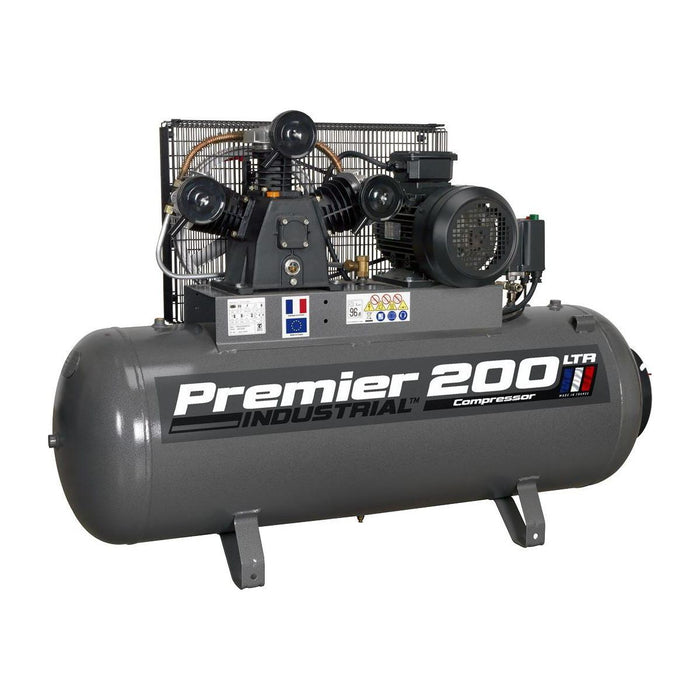 Sealey Air Compressor 200L Belt Drive 5.5hp 3ph SAC32055B Sealey - Town Tools 