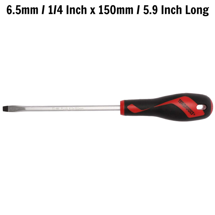 Teng Tools Flat Screwdriver 1.2 x 6.5 x 150mm L Hex Shaft Teng Tools - Town Tools 