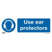 Sealey Mandatory Safety Sign Use Ear Protectors Self-Adhesive Vinyl Pack of 10 Sealey - Town Tools 