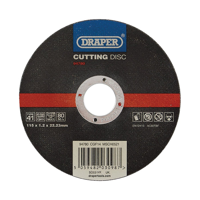 Draper Multi-Purpose Cutting Disc, 115 x 1.2 x 22.23mm 94780 Draper - Town Tools 